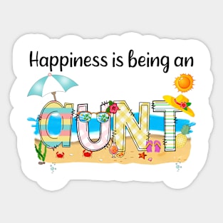 Happiness Is Being An Aunt Summer Beach Happy Mother's Day Sticker